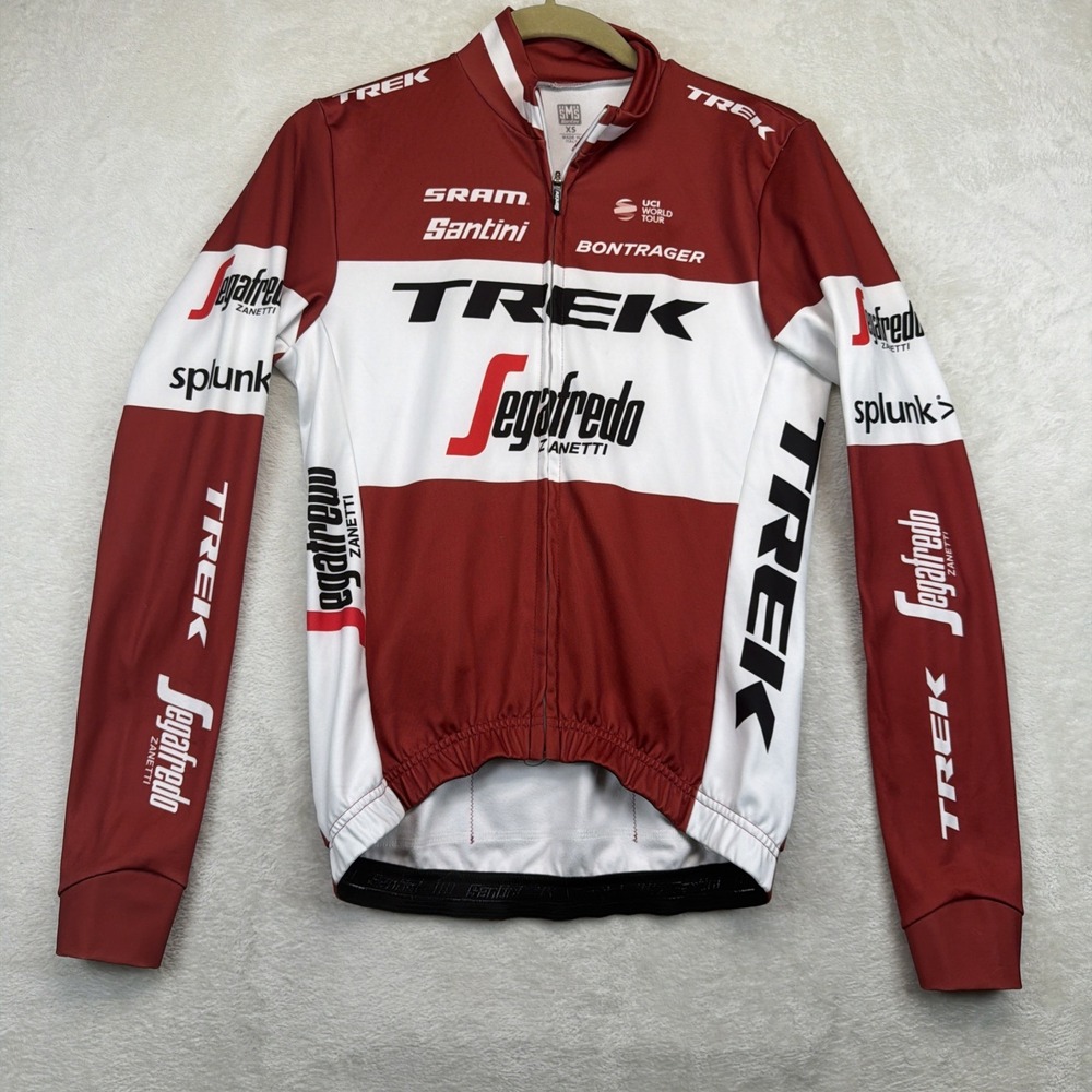 Santini Trek Segafredo Cycling Jersey Mens XS Long Sleeve Full Zip Team Italy